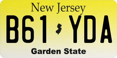 NJ license plate B61YDA
