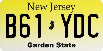 NJ license plate B61YDC