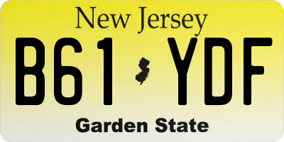 NJ license plate B61YDF