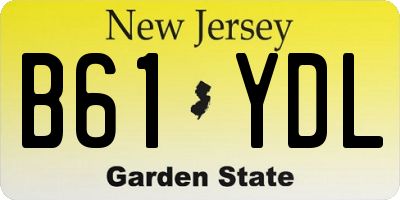 NJ license plate B61YDL