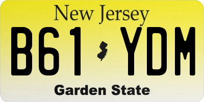 NJ license plate B61YDM