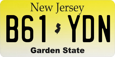 NJ license plate B61YDN