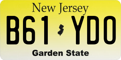 NJ license plate B61YDO