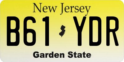 NJ license plate B61YDR