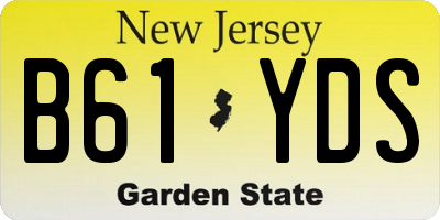 NJ license plate B61YDS