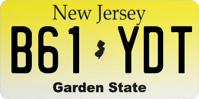 NJ license plate B61YDT