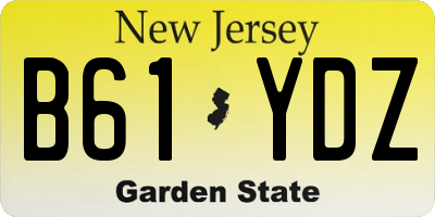 NJ license plate B61YDZ