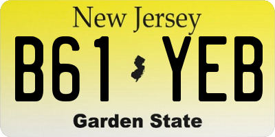 NJ license plate B61YEB