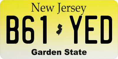 NJ license plate B61YED