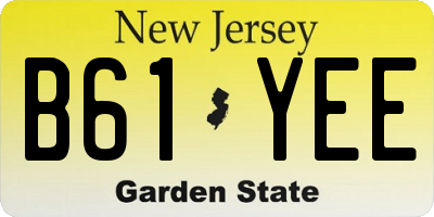 NJ license plate B61YEE