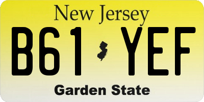 NJ license plate B61YEF