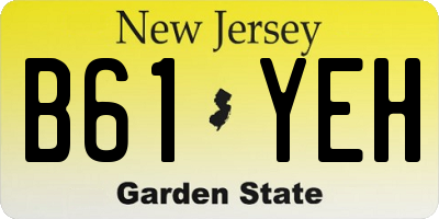 NJ license plate B61YEH