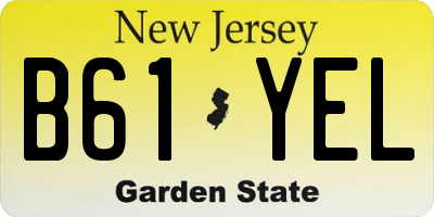 NJ license plate B61YEL