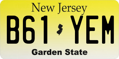 NJ license plate B61YEM