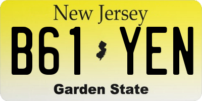 NJ license plate B61YEN