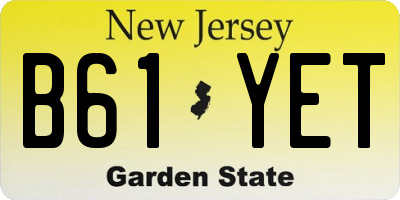 NJ license plate B61YET
