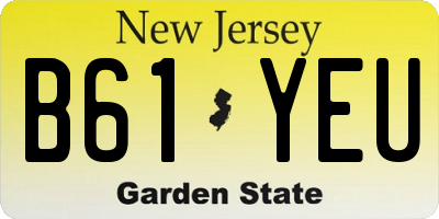 NJ license plate B61YEU