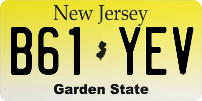 NJ license plate B61YEV