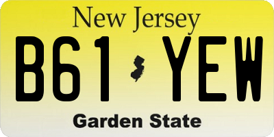 NJ license plate B61YEW