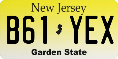 NJ license plate B61YEX