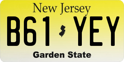 NJ license plate B61YEY