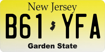 NJ license plate B61YFA