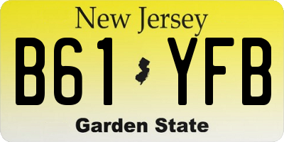 NJ license plate B61YFB