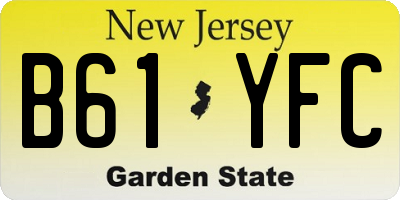 NJ license plate B61YFC