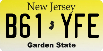 NJ license plate B61YFE