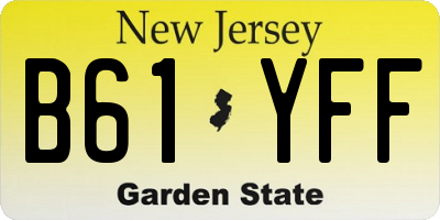 NJ license plate B61YFF