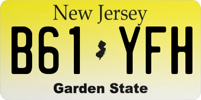 NJ license plate B61YFH