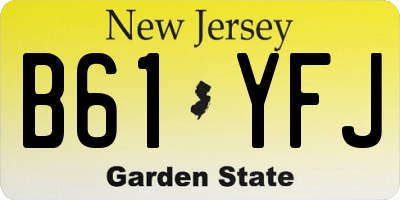 NJ license plate B61YFJ