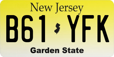 NJ license plate B61YFK
