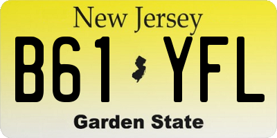 NJ license plate B61YFL