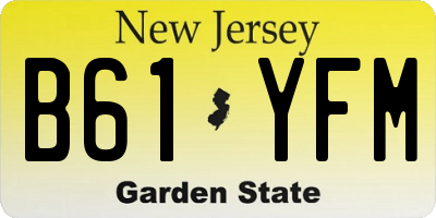 NJ license plate B61YFM