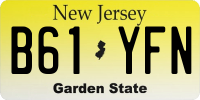 NJ license plate B61YFN