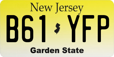 NJ license plate B61YFP