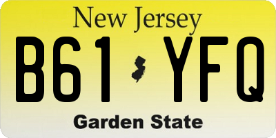NJ license plate B61YFQ