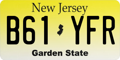 NJ license plate B61YFR