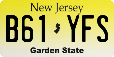 NJ license plate B61YFS