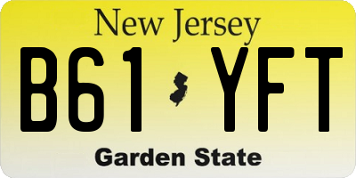 NJ license plate B61YFT