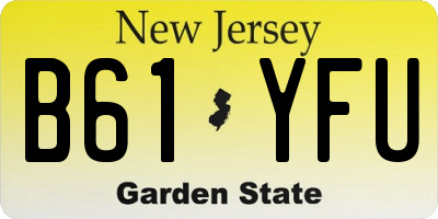 NJ license plate B61YFU