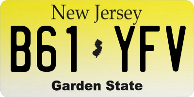 NJ license plate B61YFV