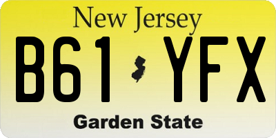 NJ license plate B61YFX