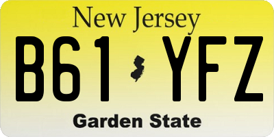 NJ license plate B61YFZ