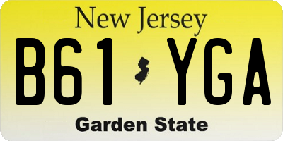 NJ license plate B61YGA