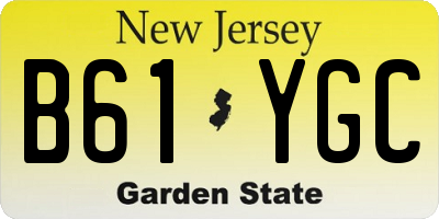 NJ license plate B61YGC