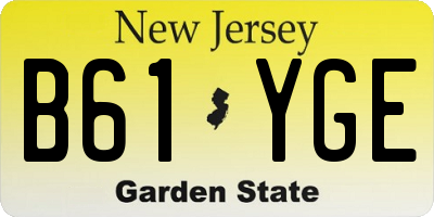NJ license plate B61YGE