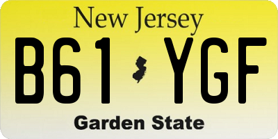 NJ license plate B61YGF