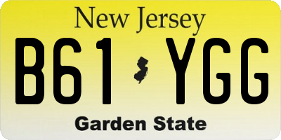 NJ license plate B61YGG